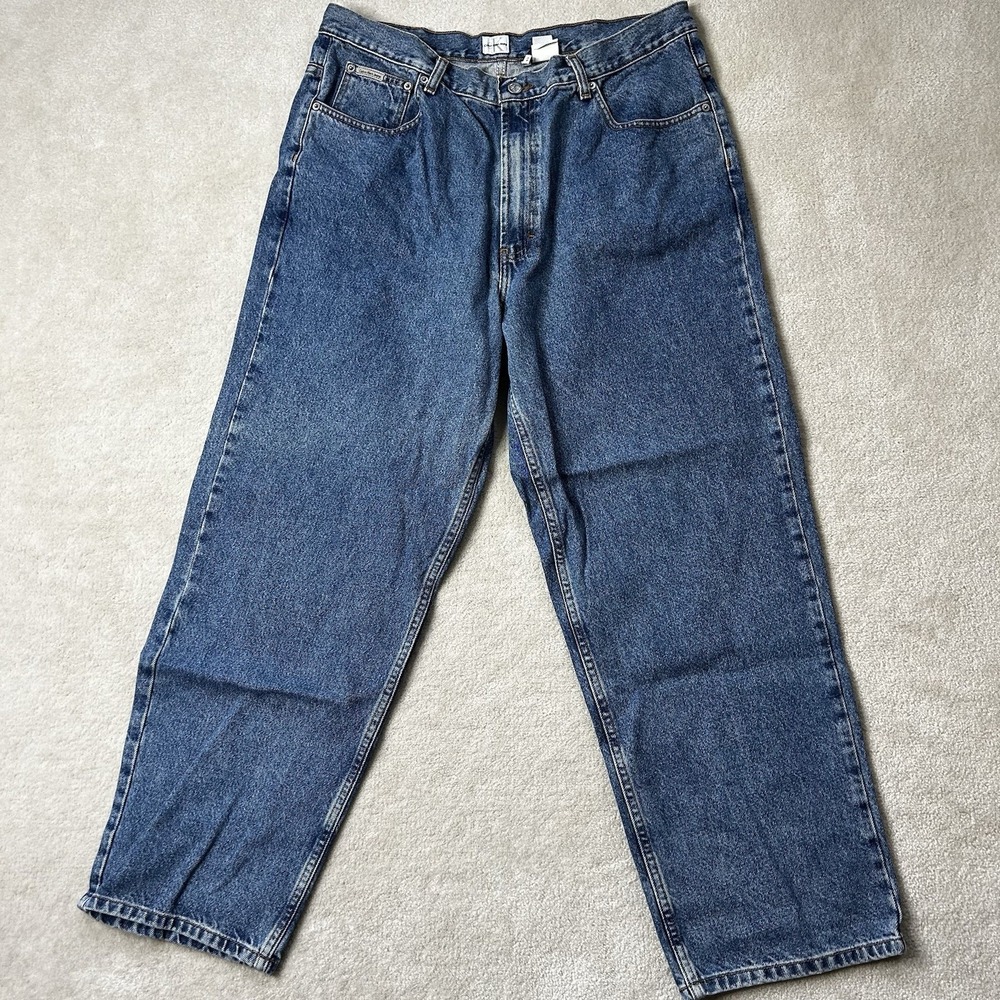 Vintage 90s Y2K Calvin Klein Jeans Mens 40x30 Baggy Loose Wide Leg Skate Hip Hop